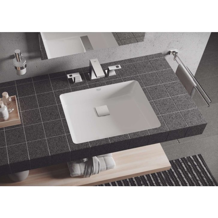 Grohe Cube Ceramic - Umývadlo vstavané, 49x37 cm, s prepadom, PureGuard, alpská biela 3948000H