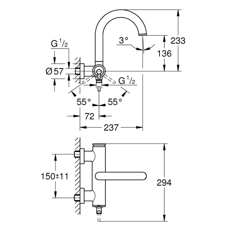 Grohe Atrio - Vaňová batéria, kefovaný Hard Graphite 32652AL3