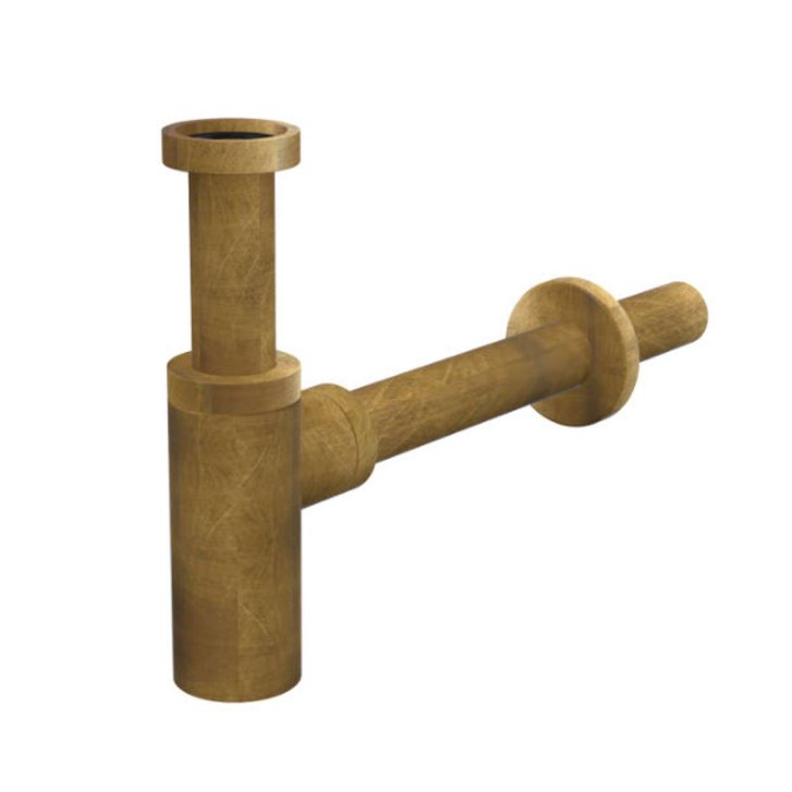 Alca - Sifón umývadlový DN32 DESIGN celokovový, bronz/antic A400ANTIC
