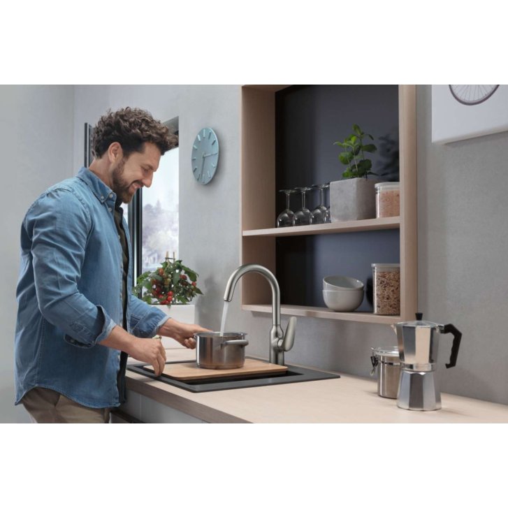 Hansgrohe Focus M42 - Drezová batéria M421-H220, vzhľad nehrdzavejúcej ocele 71802800