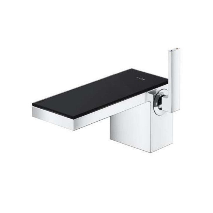 Axor MyEdition - Umývadlová batéria s výpusťou Push-Open, chróm/čierne sklo 47010600