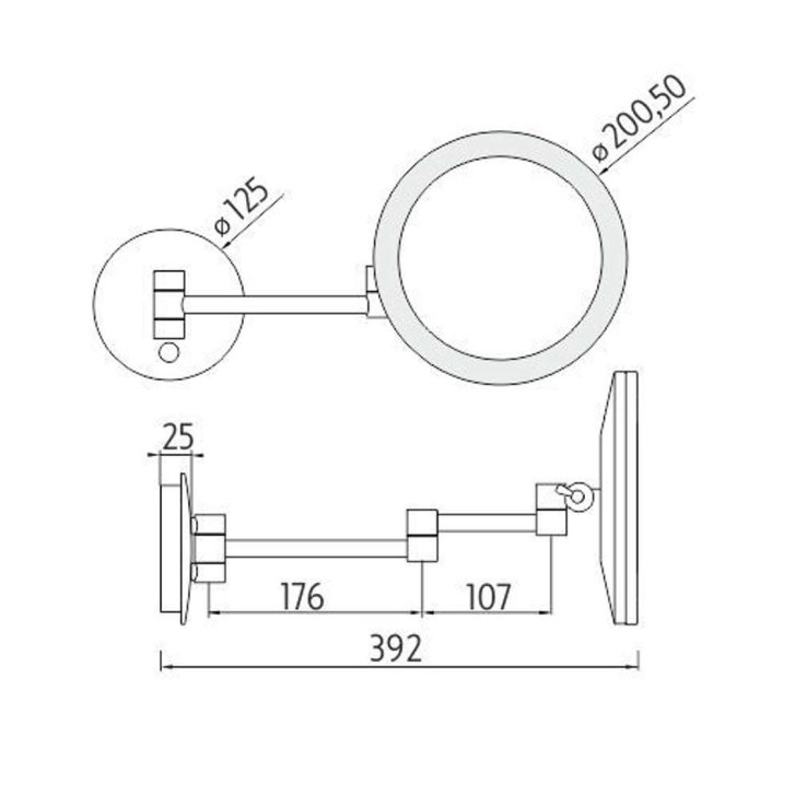 Nimco - Kozmetické zrkadlo nástenné s LED osvetlením, chróm ZK 20265P-26