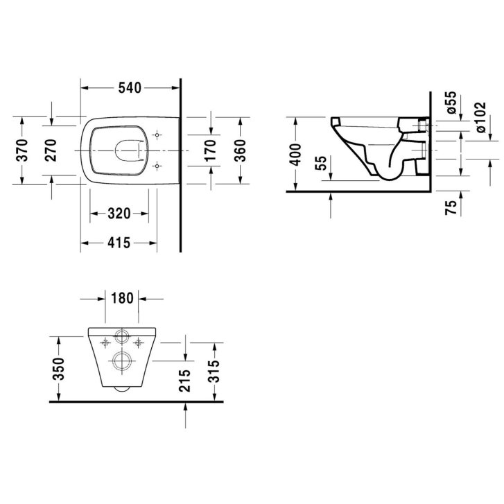 Duravit DuraStyle - Závesné WC, biela 2552090000