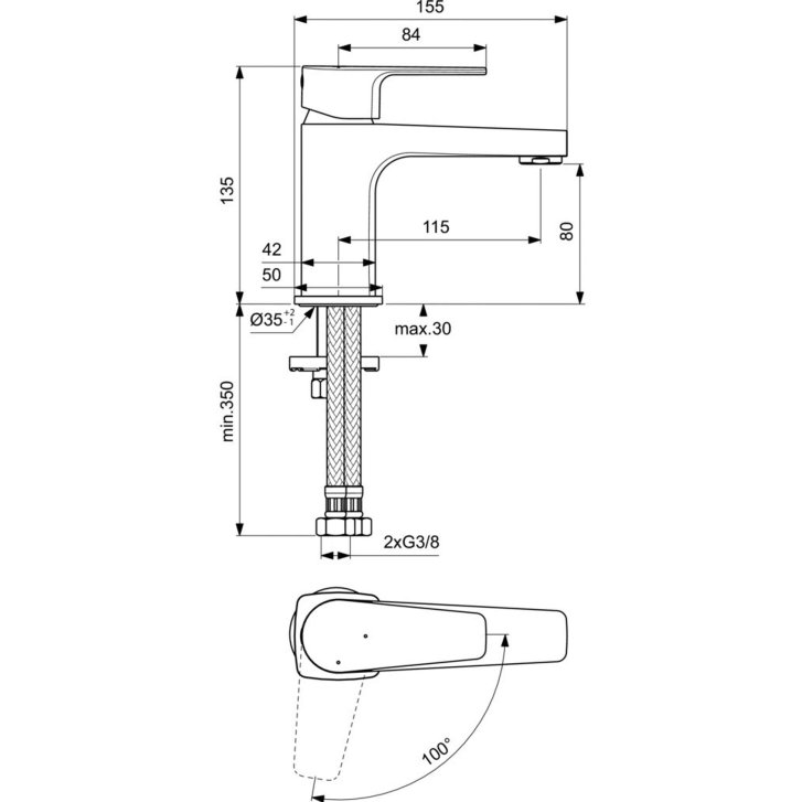 Ideal Standard Cerafine D - Umývadlová batéria, BlueStart, chróm BC683AA