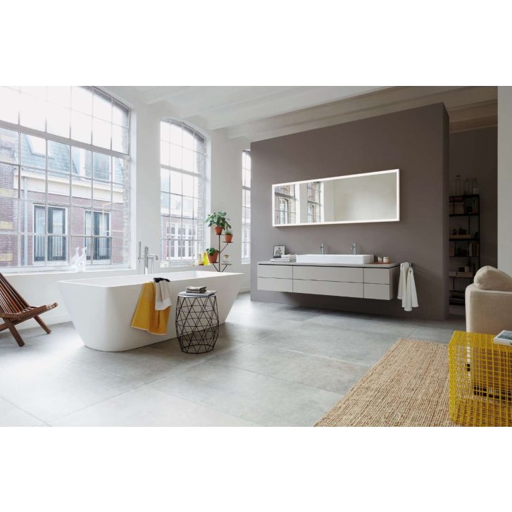 Duravit DuraSquare - Dvojumývadlo nábytkové, 100x47 cm, bez prepadu, 2 otvory na batérie, DuraCeram, biela 2353100072