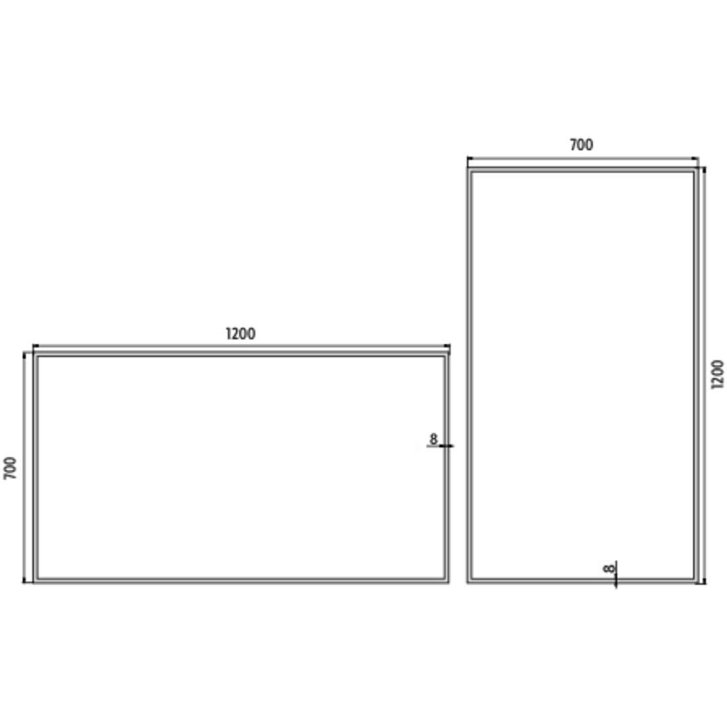 Nimco - Zrkadlo s LED s osvetlením, 120x70 cm, hliník/čierna ZPC 13006-90