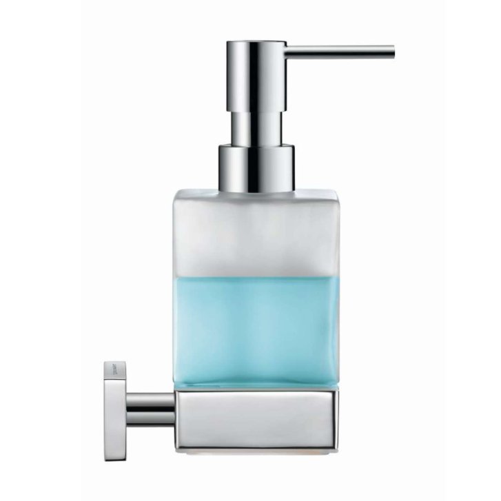 Duravit Karree - Dávkovač mydla s držiakom, chróm/mliečne sklo 0099541000