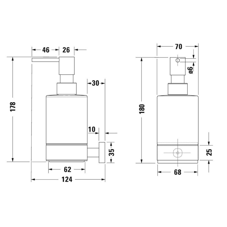 Duravit Karree - Dávkovač mydla s držiakom, chróm/mliečne sklo 0099541000