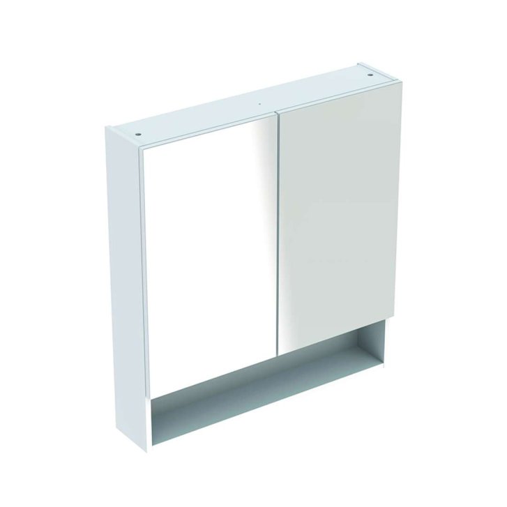 Geberit Selnova Square - Zrkadlová skrinka 85x79x18 cm, 2 dvierka, lesklá biela 501.268.00.1
