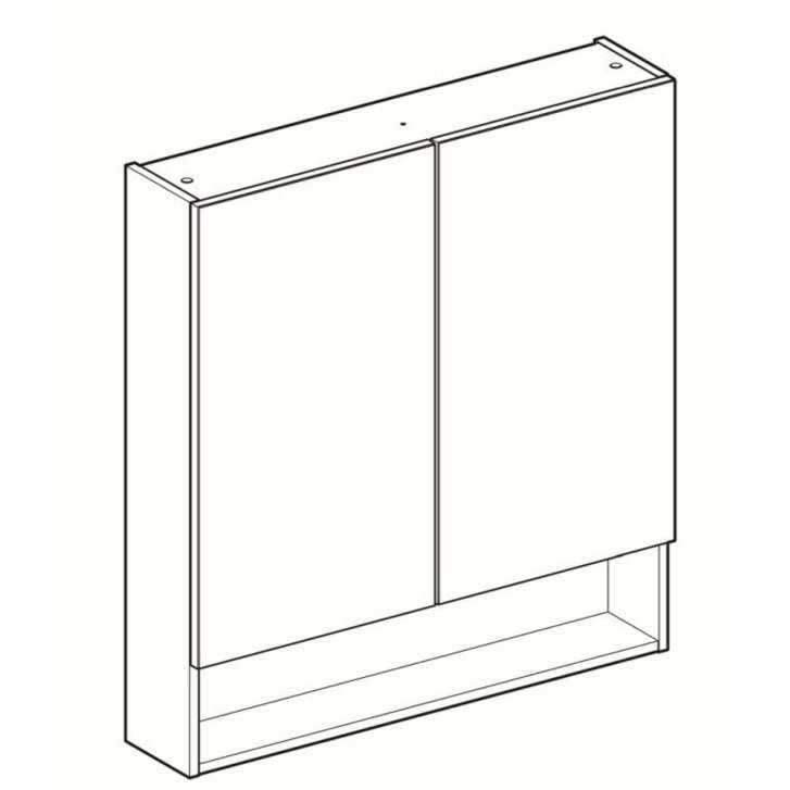 Geberit Selnova Square - Zrkadlová skrinka 85x79x18 cm, 2 dvierka, lesklá biela 501.268.00.1