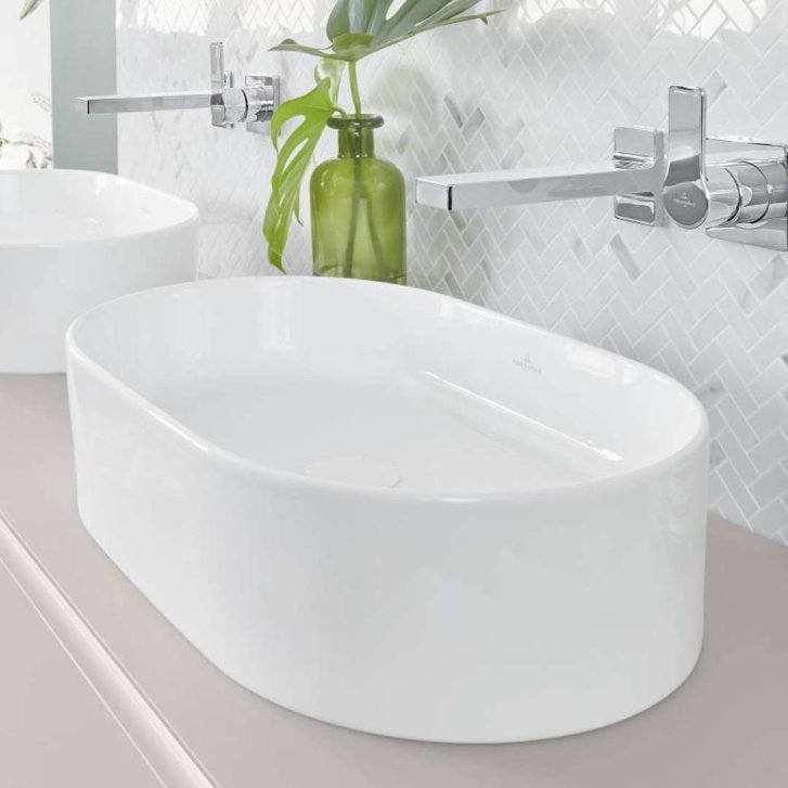 Villeroy & Boch Collaro - Umývadlo na dosku, 56x36 cm, CeramicPlus, alpská biela 4A1956R1