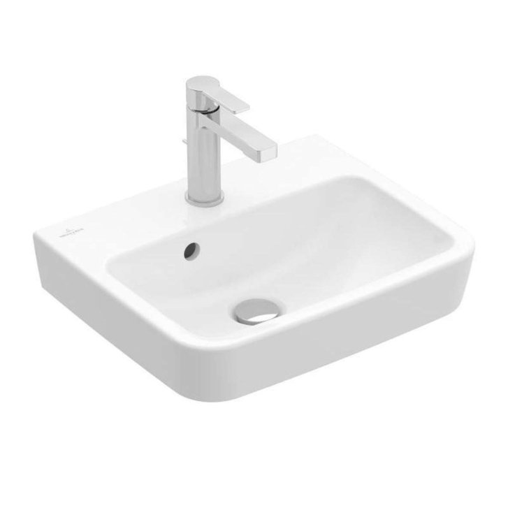 Villeroy & Boch O.novo - Umývadielko 45x37 cm, s prepadom, otvor na batériu, CeramicPlus, alpská biela 434445R1