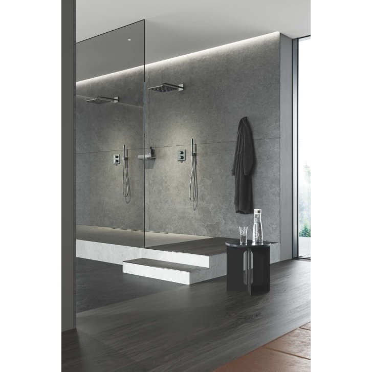Grohe Rainshower SmartActive Cube - Hlavová sprcha 310, sprchové rameno 43 cm, 2 prúdy, Hard Graphite 26479A00