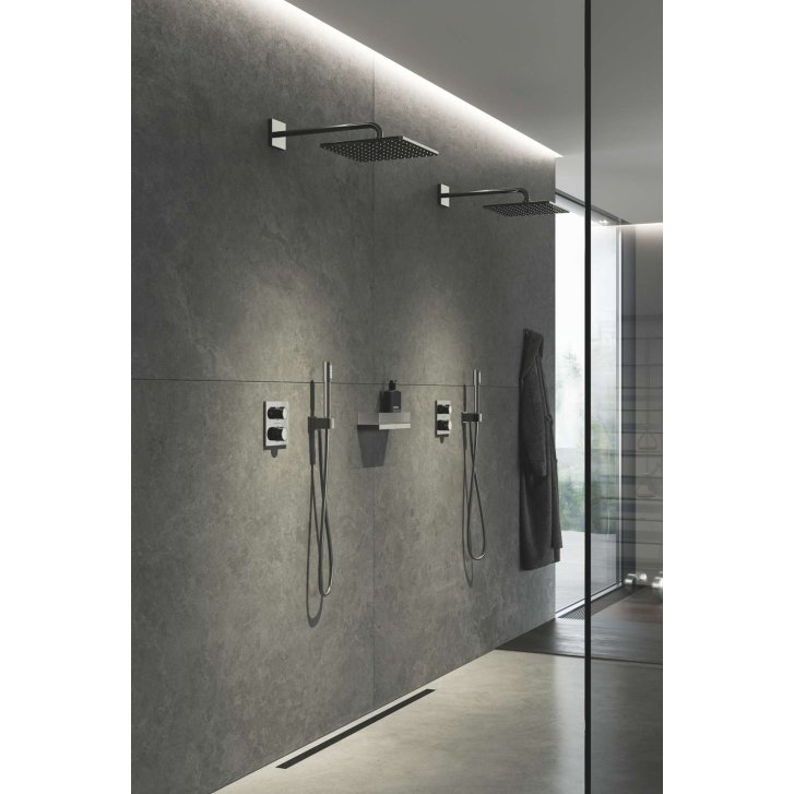 Grohe Rainshower SmartActive Cube - Hlavová sprcha 310, sprchové rameno 43 cm, 2 prúdy, Hard Graphite 26479A00