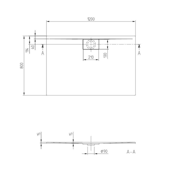 Villeroy & Boch Architectura MetalRim - Sprchová vanička, 80x120 cm, antracit UDA1280ARA215V-1S