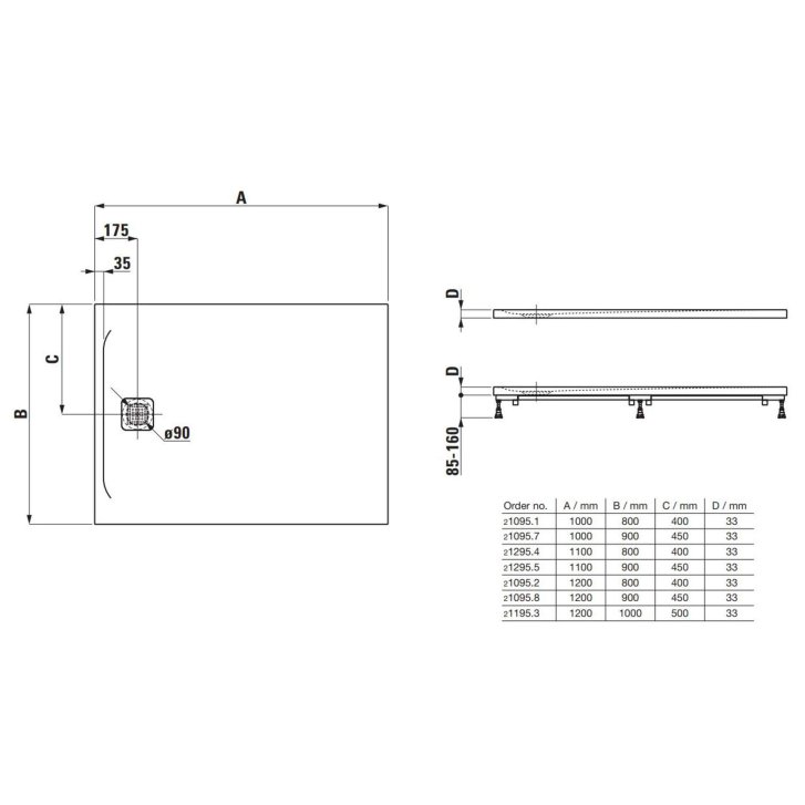 Laufen Pro - Sprchová vanička 110x80 cm, biela H2129540000001