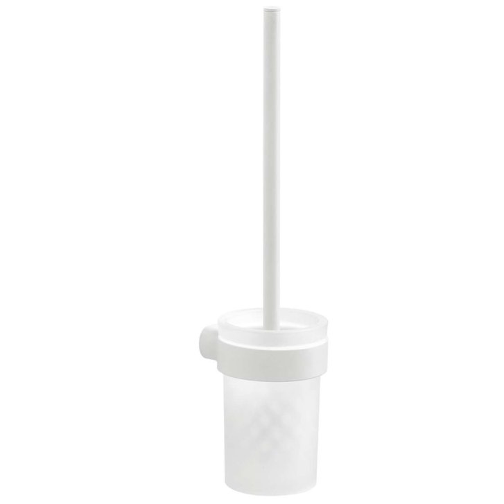 Sapho Gedy Pirenei - WC kefa nástenná s držiakom, biela/sklo satin PI330302