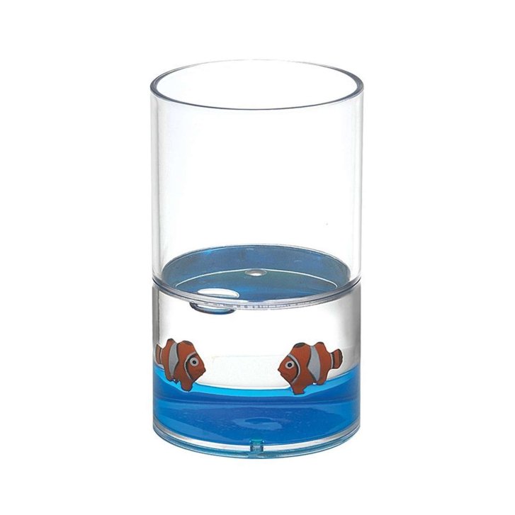 Aqualine Pyxis - Pohárik Nemo na kefky a pastu na postavenie, modrá/číra PY1089