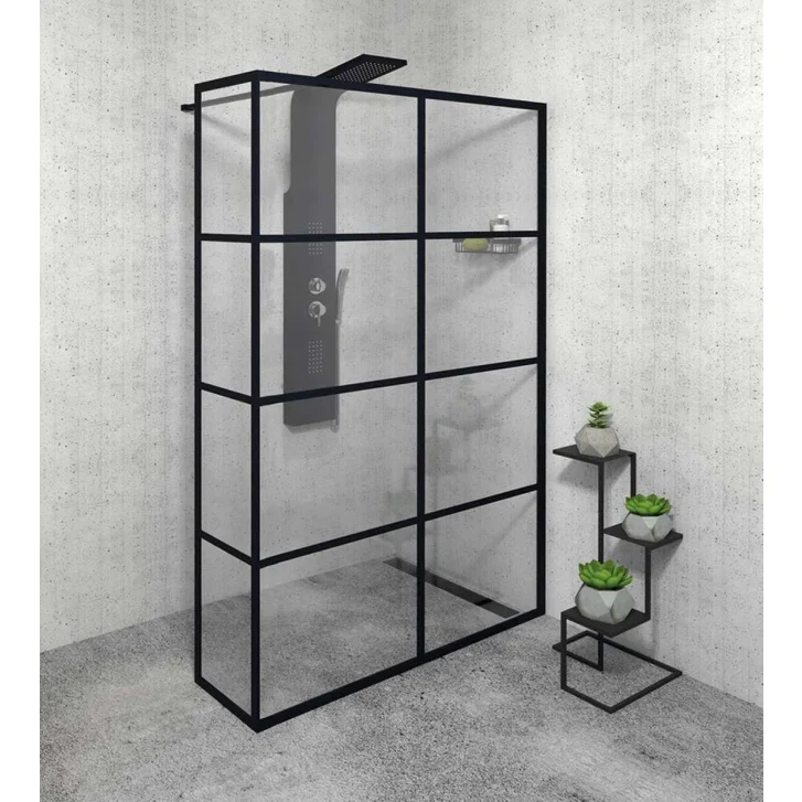 Gelco Cure Black - Sprchová zástena 120x200 cm, čierna mat/číre sklo CB120