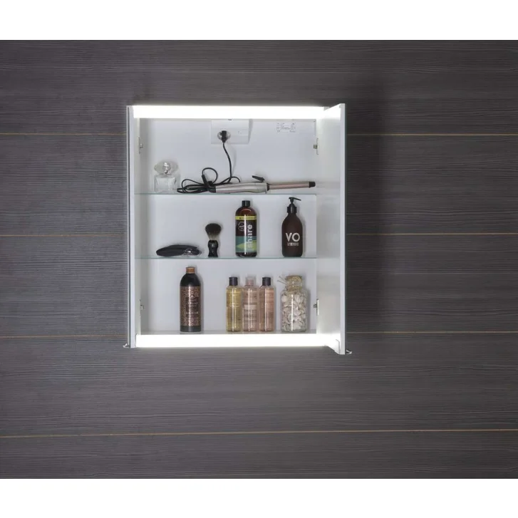 Sapho Batu - Zrkadlová skrinka s LED osvetlením, 60x71x15 cm, biela 1141120