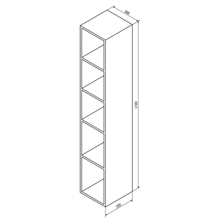 Sapho Espace - Otvorená policová skrinka, 30x172x32 cm, biela ESC160-3030
