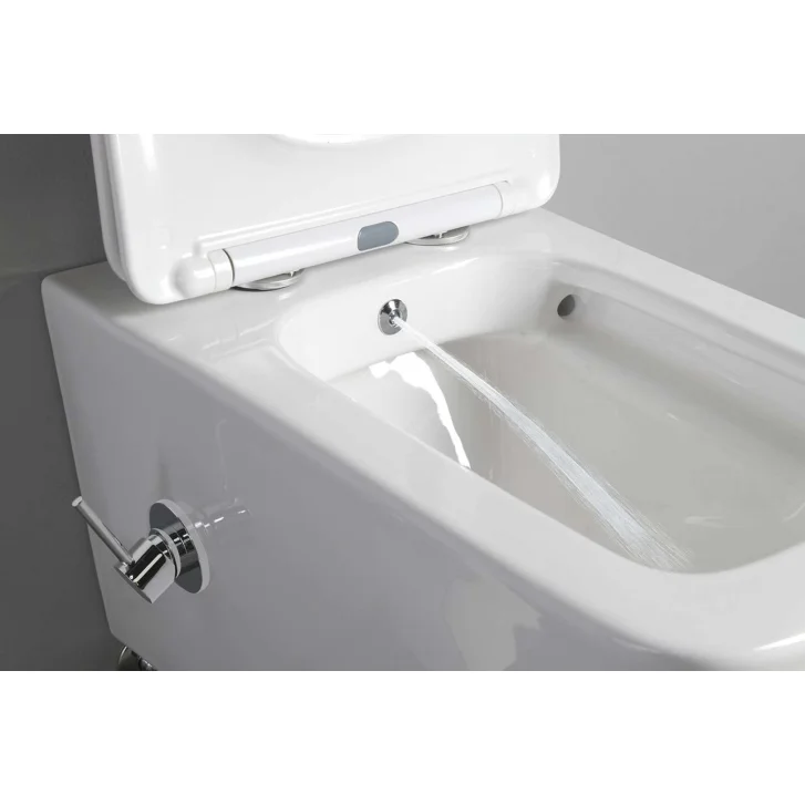 Sapho Porto - Závesné WC s bidetovou spŕškou, Rimless, biela PZ102RX