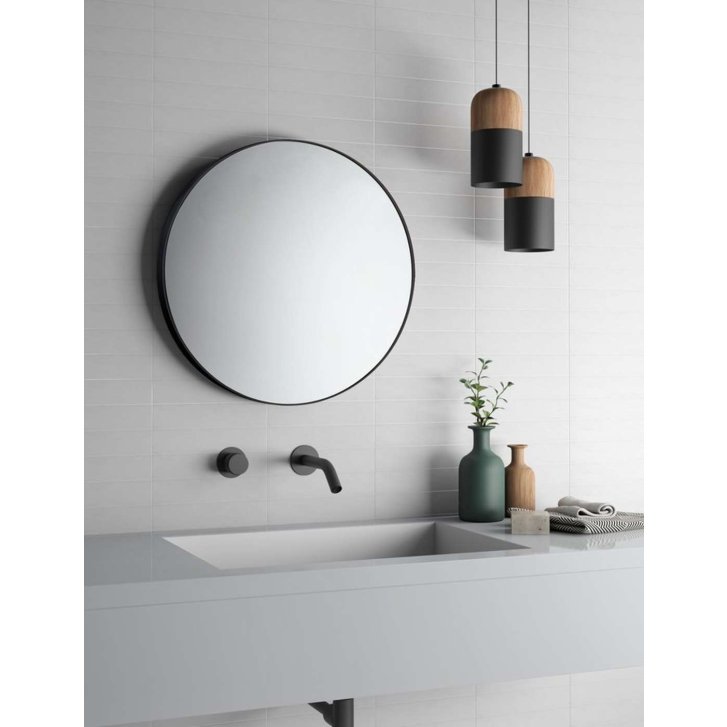 Aqualine - Zrkadlo, priemer 60 cm, čierna 6000