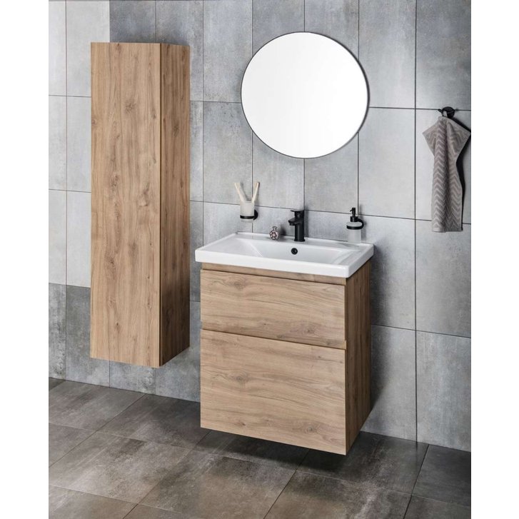Aqualine - Zrkadlo, priemer 60 cm, čierna 6000