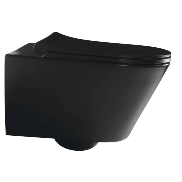 Sapho Avva - Závesné WC s bidetovou spŕškou, Rimless, matná čierna 100312-110