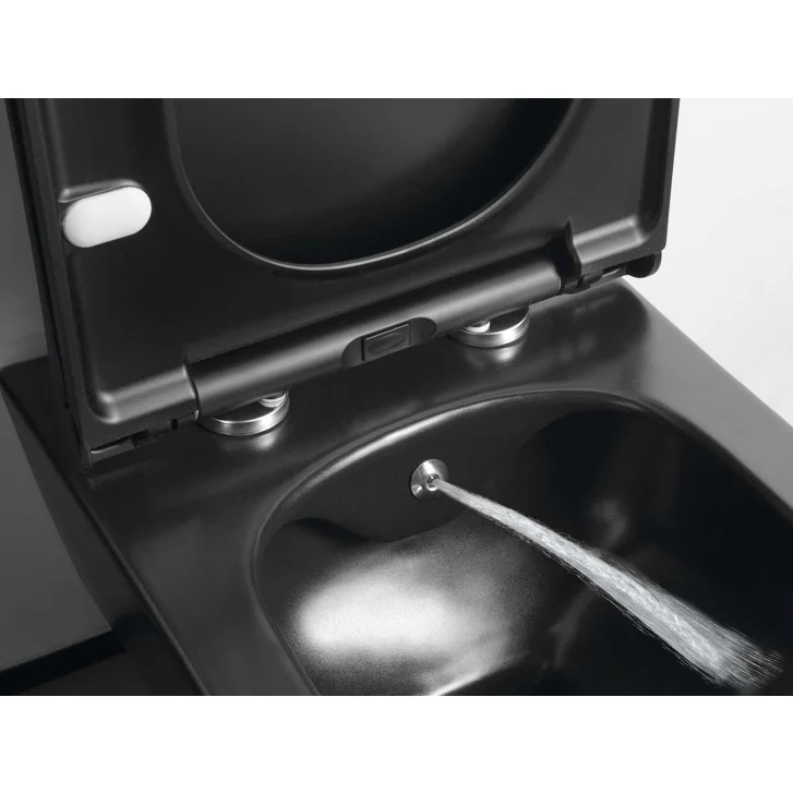 Sapho Avva - Závesné WC s bidetovou spŕškou, Rimless, matná čierna 100312-110