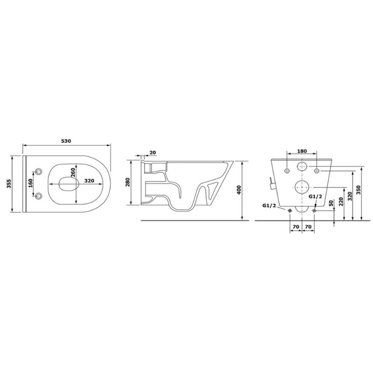Sapho Avva - Závesné WC s bidetovou spŕškou, Rimless, matná čierna 100315-110