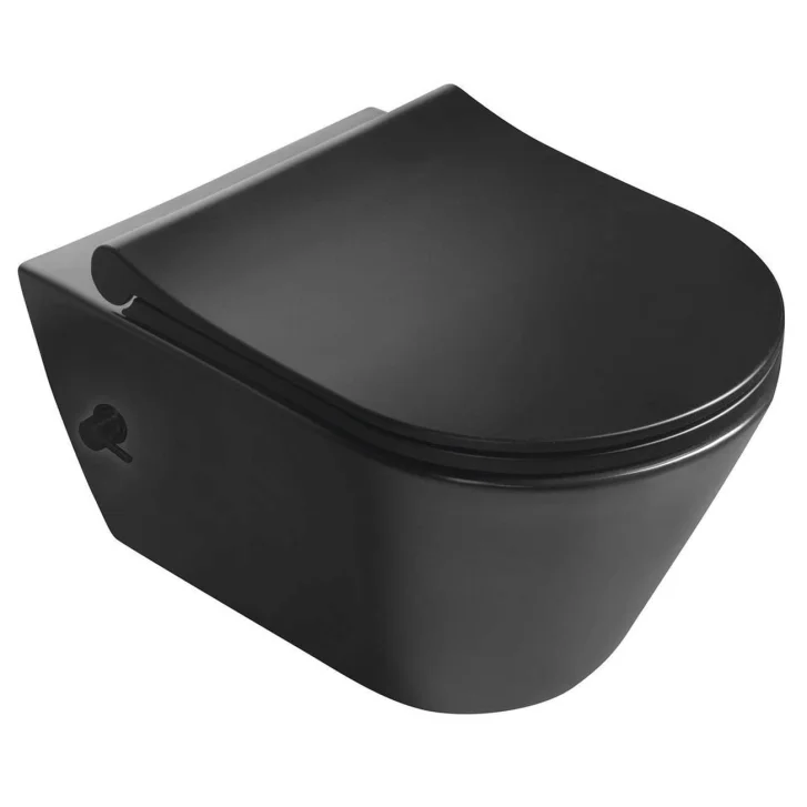 Sapho Avva - Závesné WC s bidetovou spŕškou, Rimless, matná čierna 100315-110