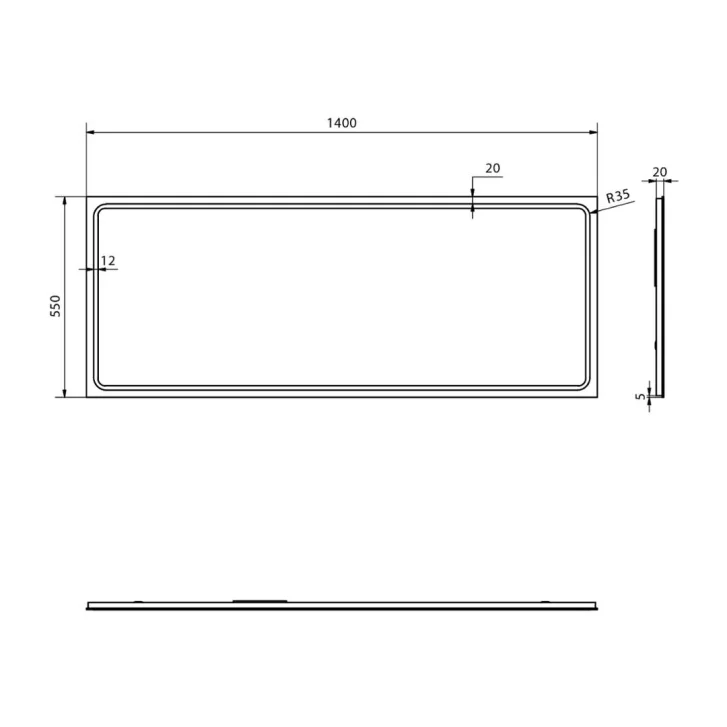 Sapho Gemini II - Zrkadlo s LED osvetlením, 140x55 cm GM140