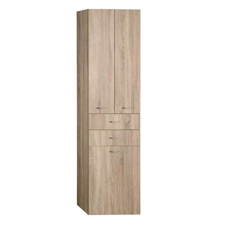 Aqualine Keramia Fresh - Vysoká skrinka ZOJA s košom, 50x184x29 cm, dub platin 51295