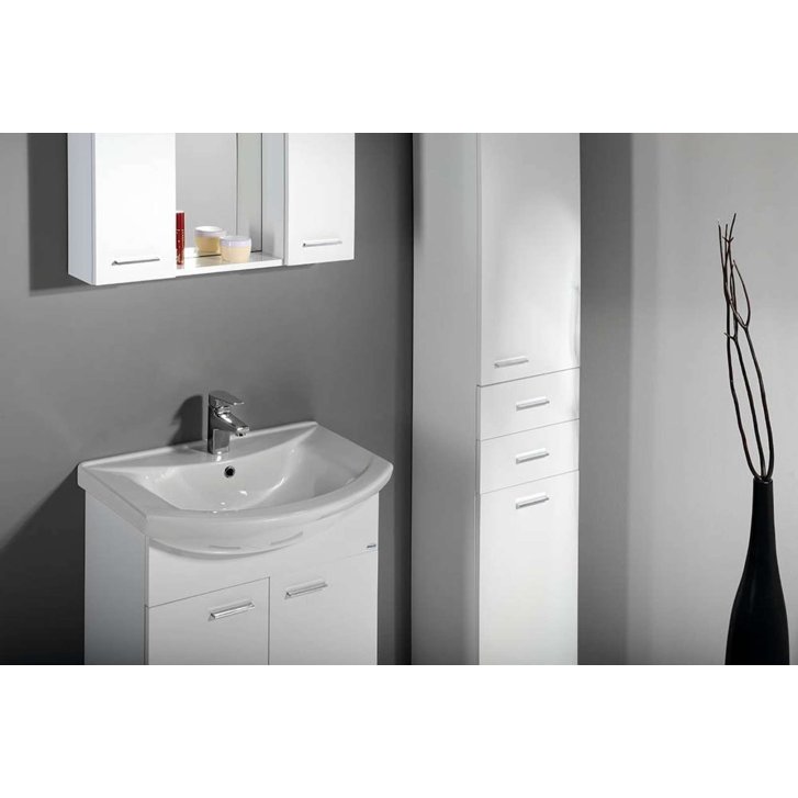 Aqualine Zoja - Závesná skrinka s košom 350×1840×29 cm, ľavá, biela 51230