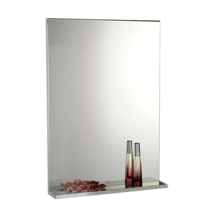 Aqualine Beta - Zrkadlo, 50x70x12 cm, s poličkou, biela 57396