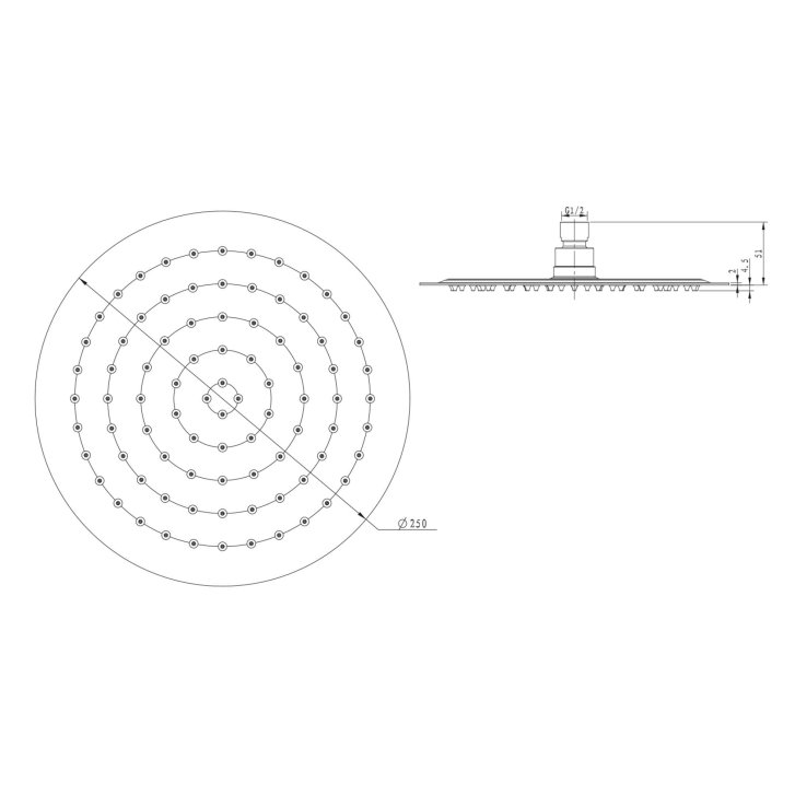 Sapho Slim - Hlavová sprcha, priemer 25 cm, chróm MS574