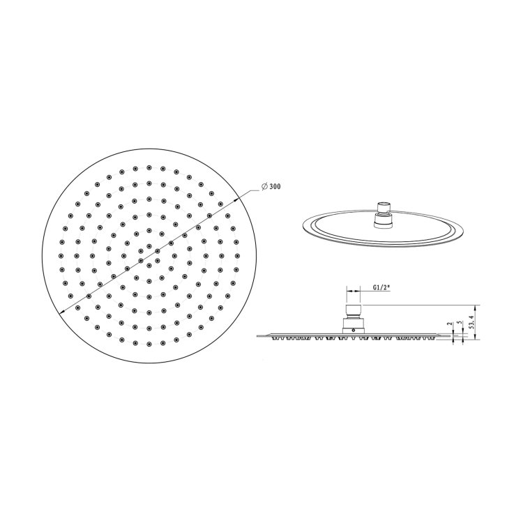 Sapho Slim - Horná sprcha Slim, priemer 30 cm, chróm MS573