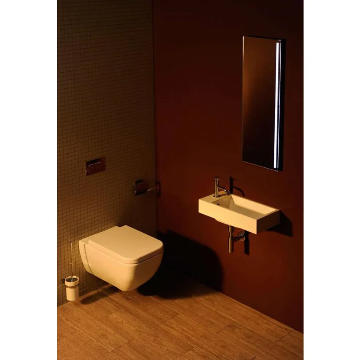 Sapho Small - Umývadlo Ariana 50 cm × 10 cm × 25 cm, batéria vľavo, biela SM012