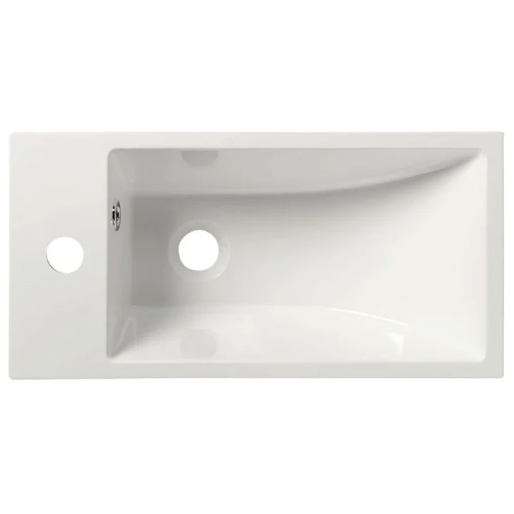Sapho Small - Umývadlo Ariana 50 cm × 10 cm × 25 cm, batéria vľavo, biela SM012