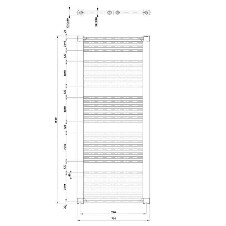 Aqualine Direct - Vykurovacie teleso 168x75 cm, 1269 W, biela ILR67T