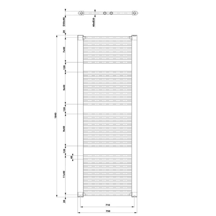 Aqualine Direct - Vykurovacie teleso 184x75 cm, 1439 W, biela ILR87T