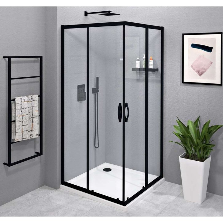 Gelco Sigma - Sprchový kút 90x90 cm, matná čierna/číre sklo GS2190BGS2190B