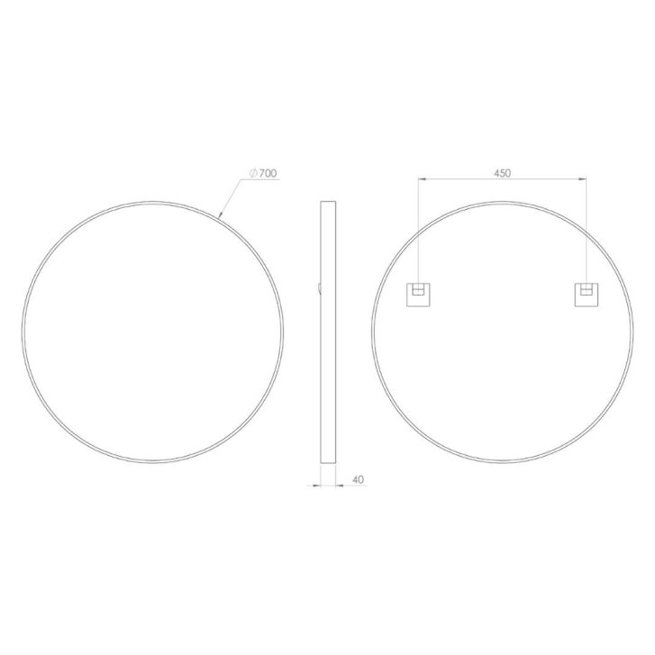 Sapho Notion - Zrkadlo v ráme, priemer 70 cm, matná zlatá NT700G