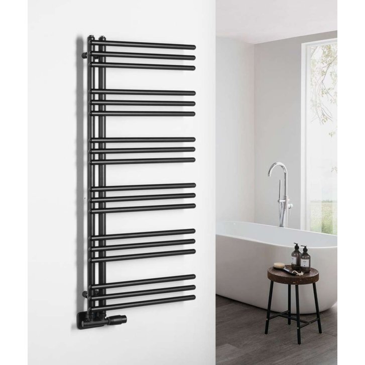 Aqualine Poseidon - Vykurovacie teleso 114x45 cm, 379 W, čierna PS411B