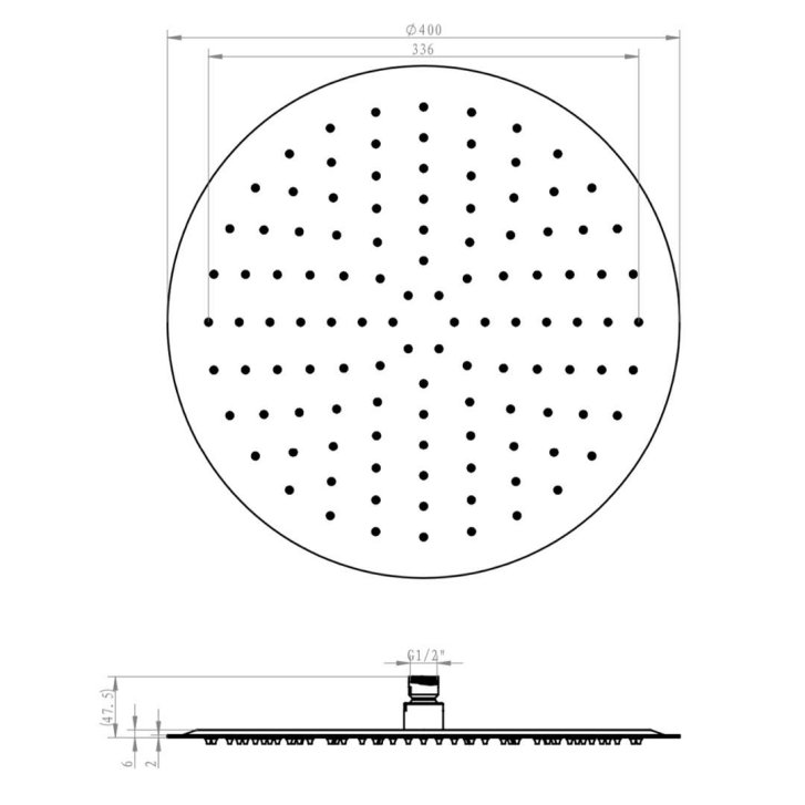 Sapho Slim - Hlavová sprcha, priemer 40 cm, nerezová MS571