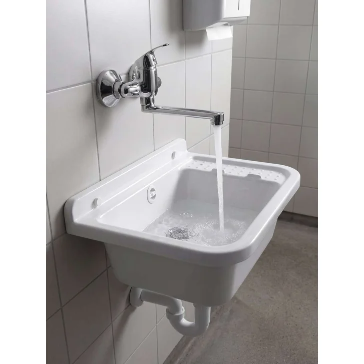 Aqualine - Závesná výlevka s odkladacou plochou, 50x34 cm, plast/biela PI5050