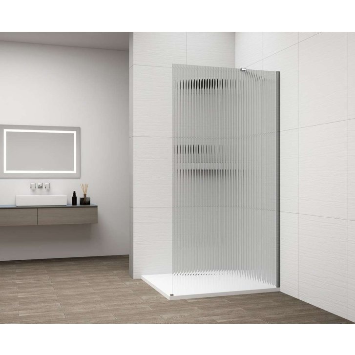 Polysan Esca - Sprchová stena Walk-In 90x210 cm, leštený hliník/sklo Flute ES1390-01