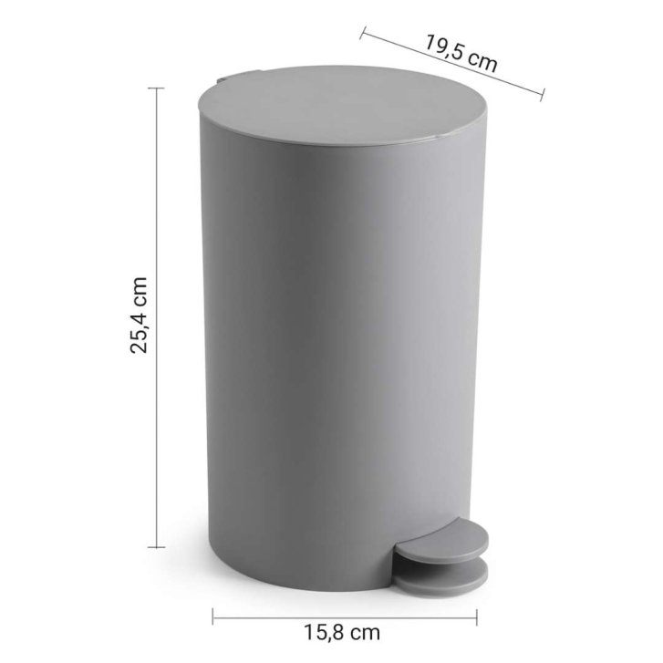 Sapho Gedy Sharon - Odpadkový kôš 3 l, sivá SH0908