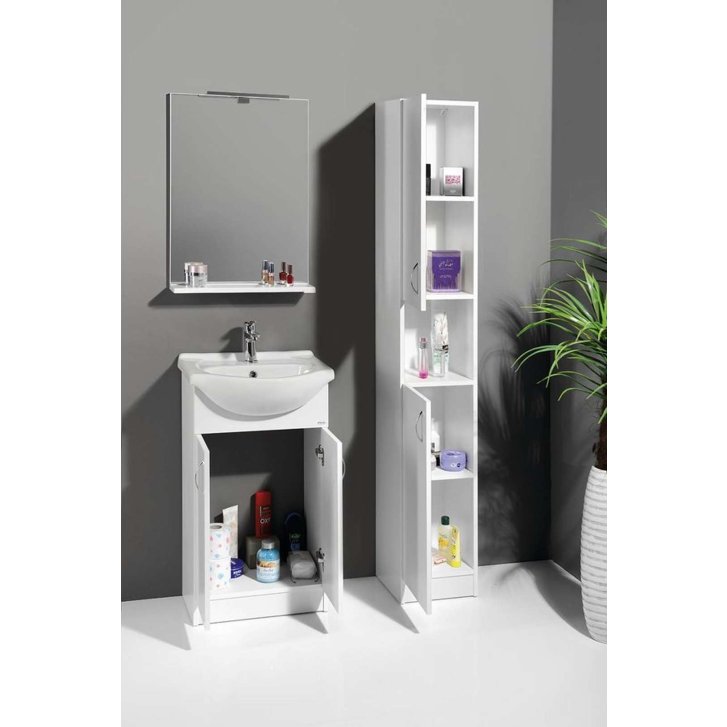 Aqualine Simplex Eco - Skrinka 30x180x30 cm, biela mat SIME320